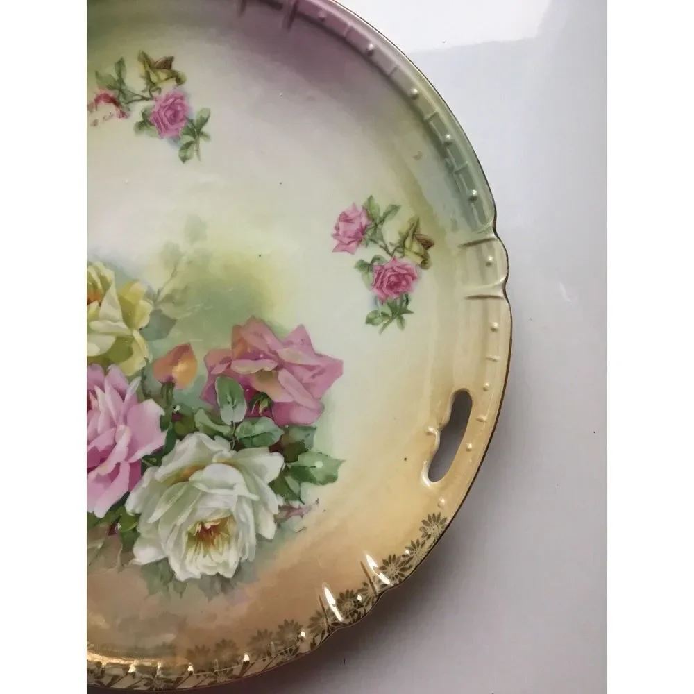 Vtg 1900’‎ CARL SCHUMANN ARZBERG CHOP / CABINET PLATE BAVARIA GOLD Lusterware